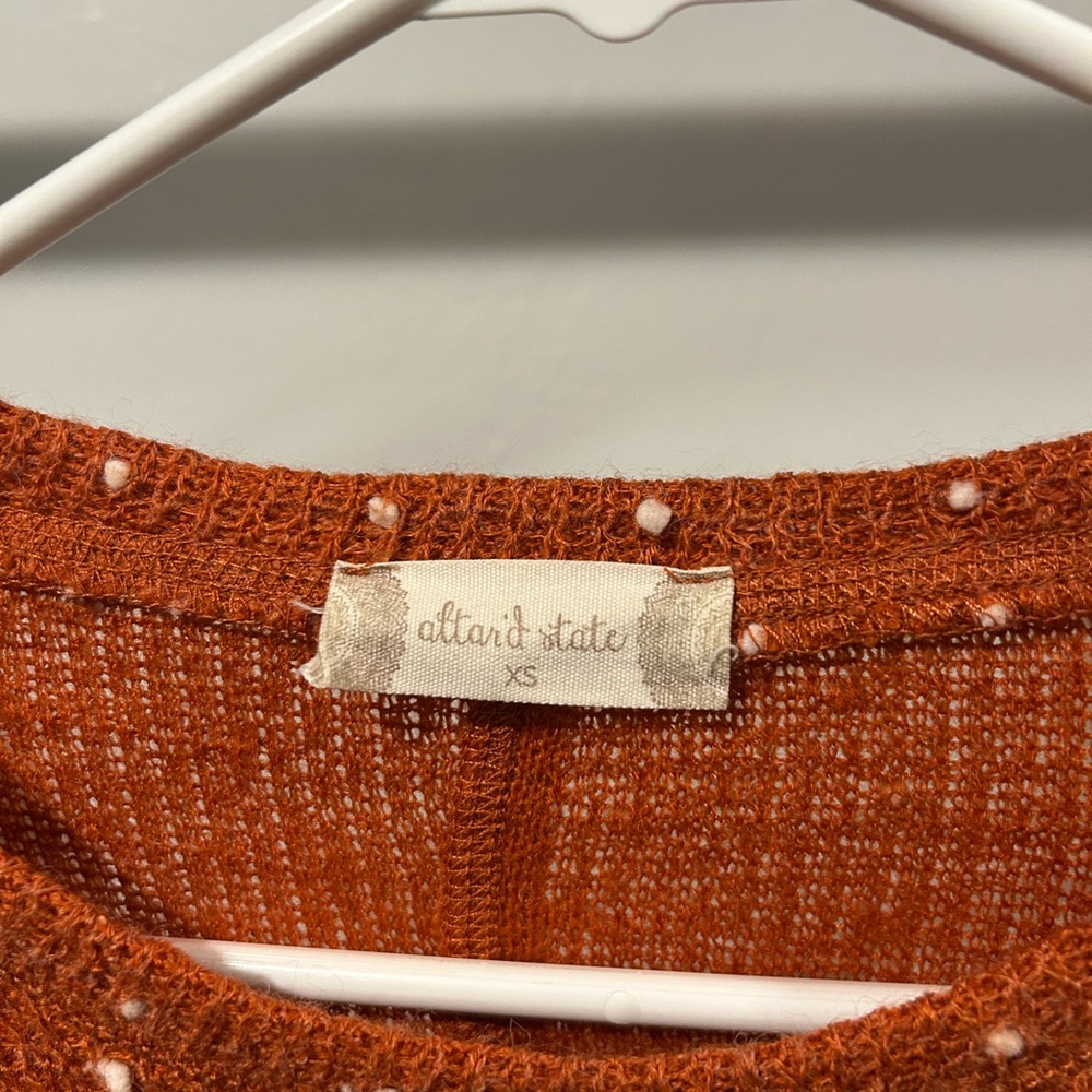 Altar'd State Rust Sweater with Cream Accents - Picture 3 of 3
